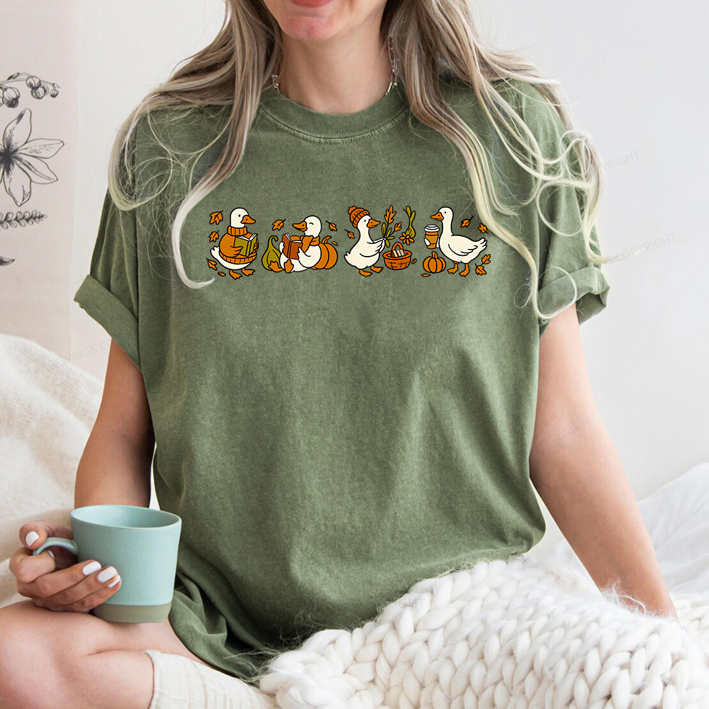 Pagewings Fall Goose Unisex Washed T-shirt