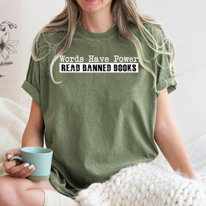 Pagewings Read Banned Books Words have Power Unisex Washed T-shirt