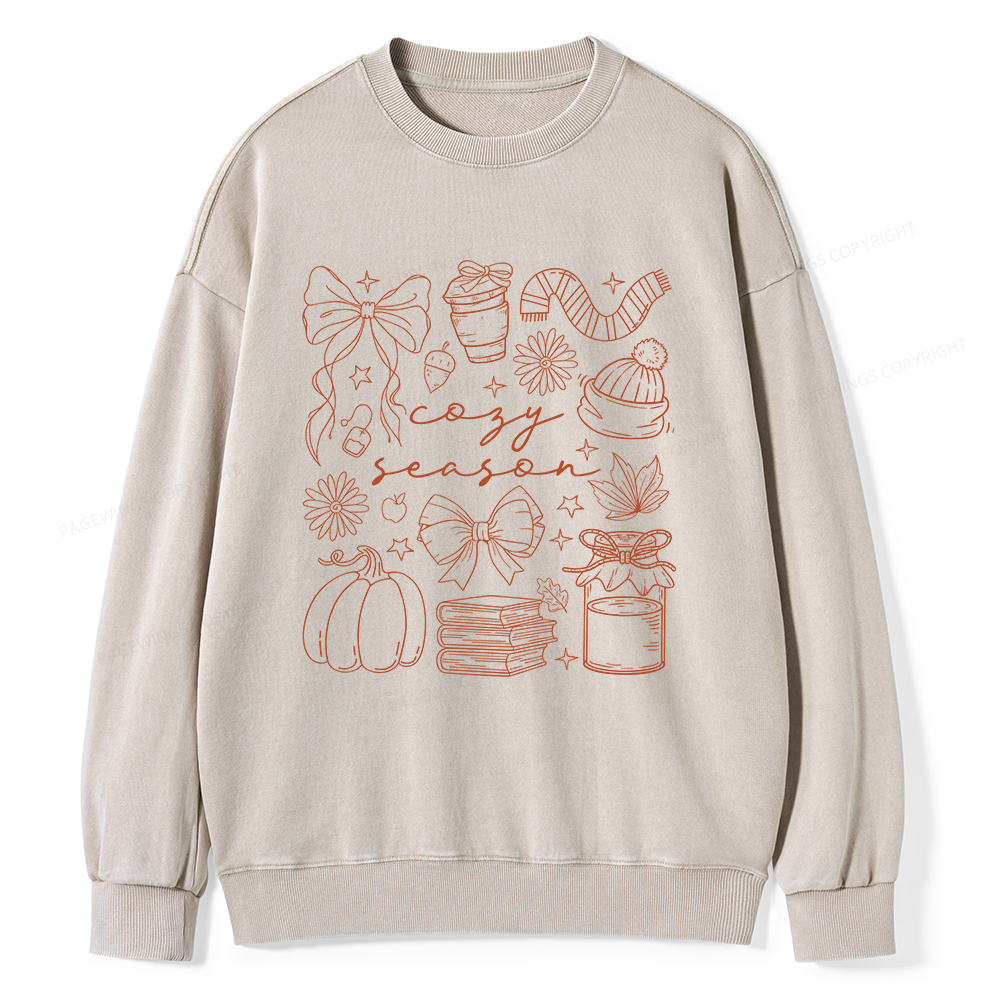 Pagewings Cozy Season Unisex Washed Sweatshirt