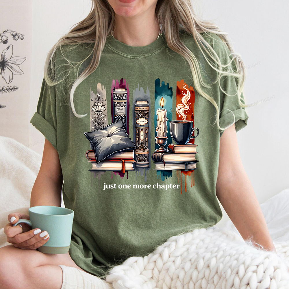 Pagewings Just One More Chapter Unisex Washed T-shirt