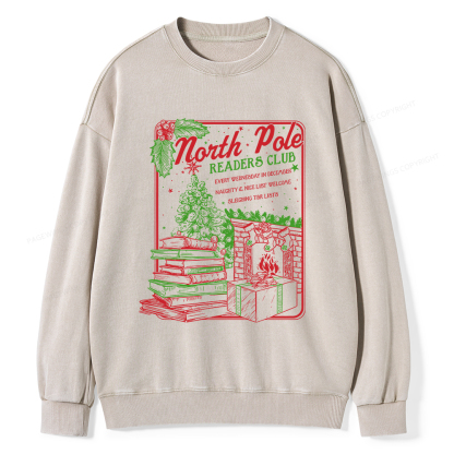 Pagewings Bookish Christmas Unisex Washed Sweatshirt