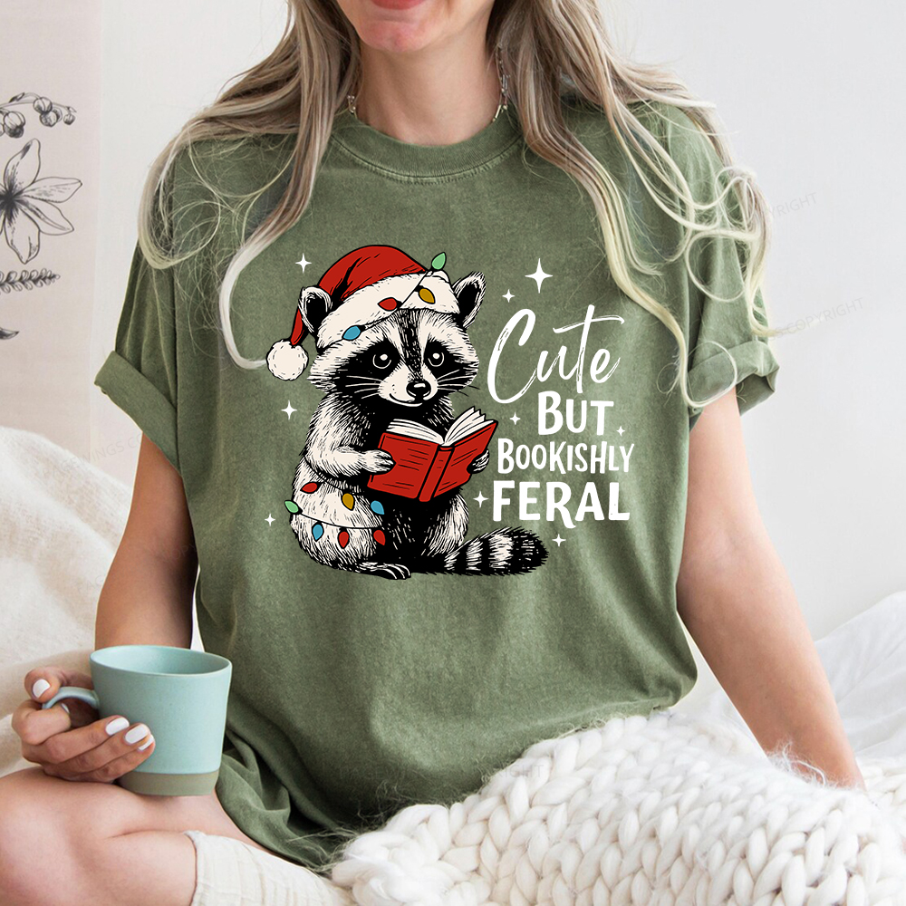 Pagewings Cute But Feral Unisex Washed T-shirt