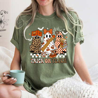 Pagewings Trick or Teach Unisex Washed T-shirt