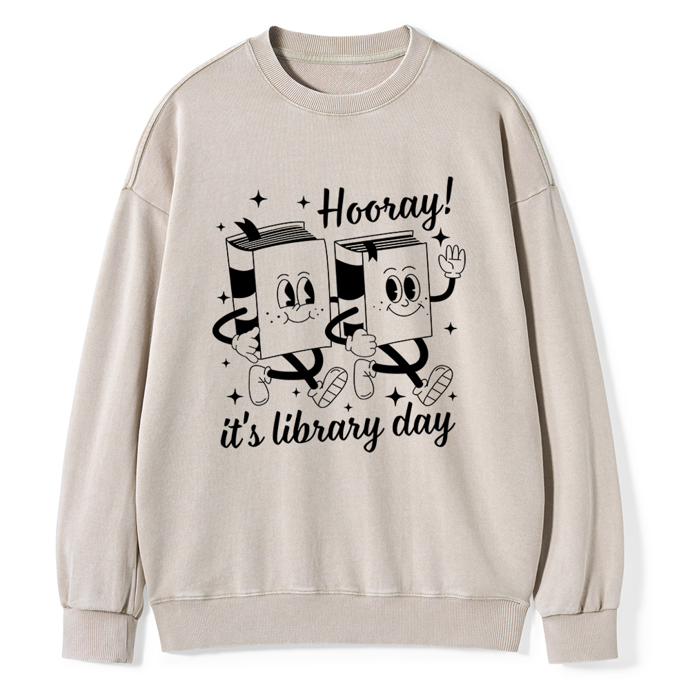 Pagewings School Librarian Shirt, Library Shirt Unisex Washed Sweatshirt