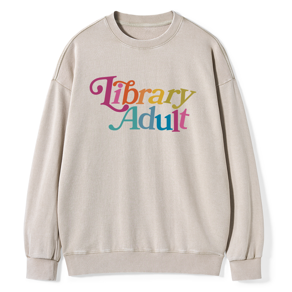 Pagewings Library Adult, Library Kid Unisex Washed Sweatshirt