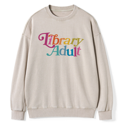 Pagewings Library Adult, Library Kid Unisex Washed Sweatshirt