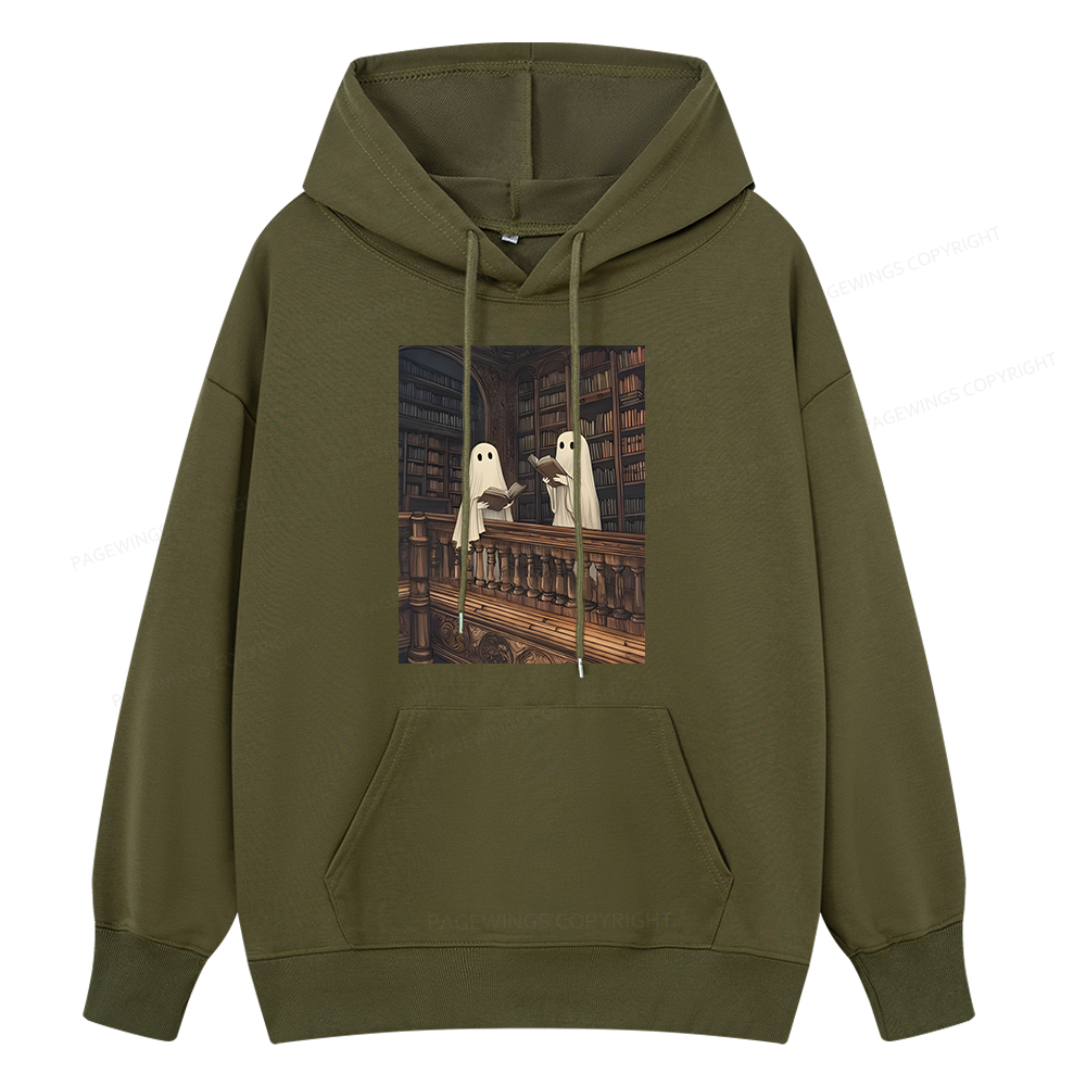 Pagewings Halloween Ghost Reading Unisex Classic Hoodie