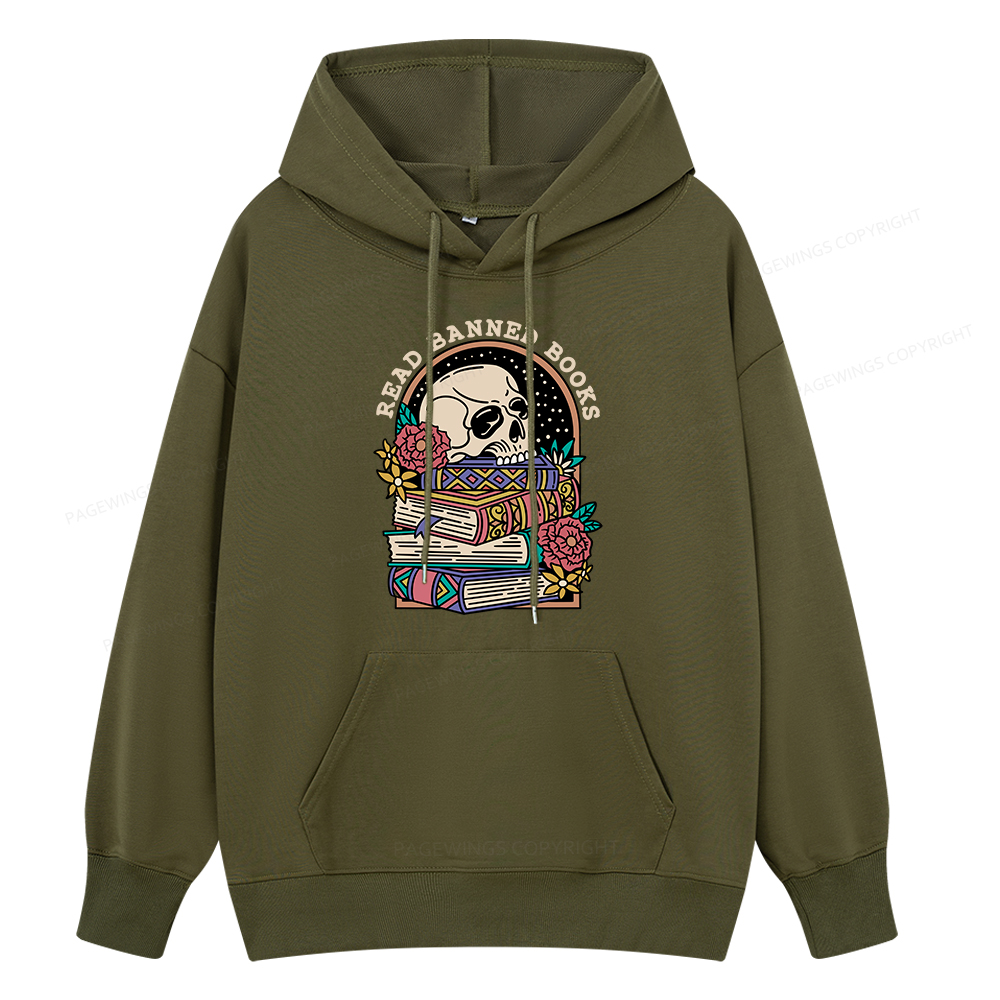 Pagewings Read Banned Book Floral Unisex Classic Hoodie