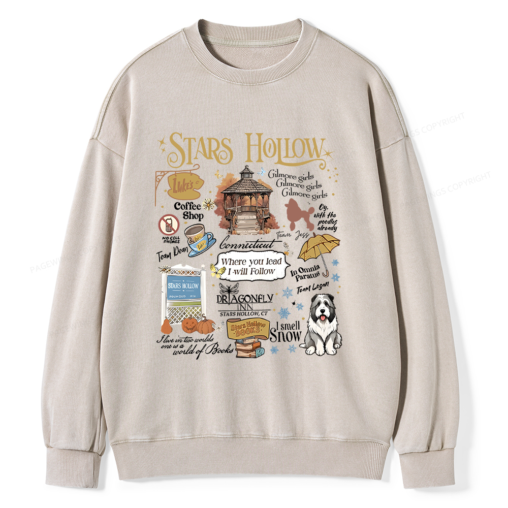 Pagewings Stars Hollow Unisex Washed Sweatshirt