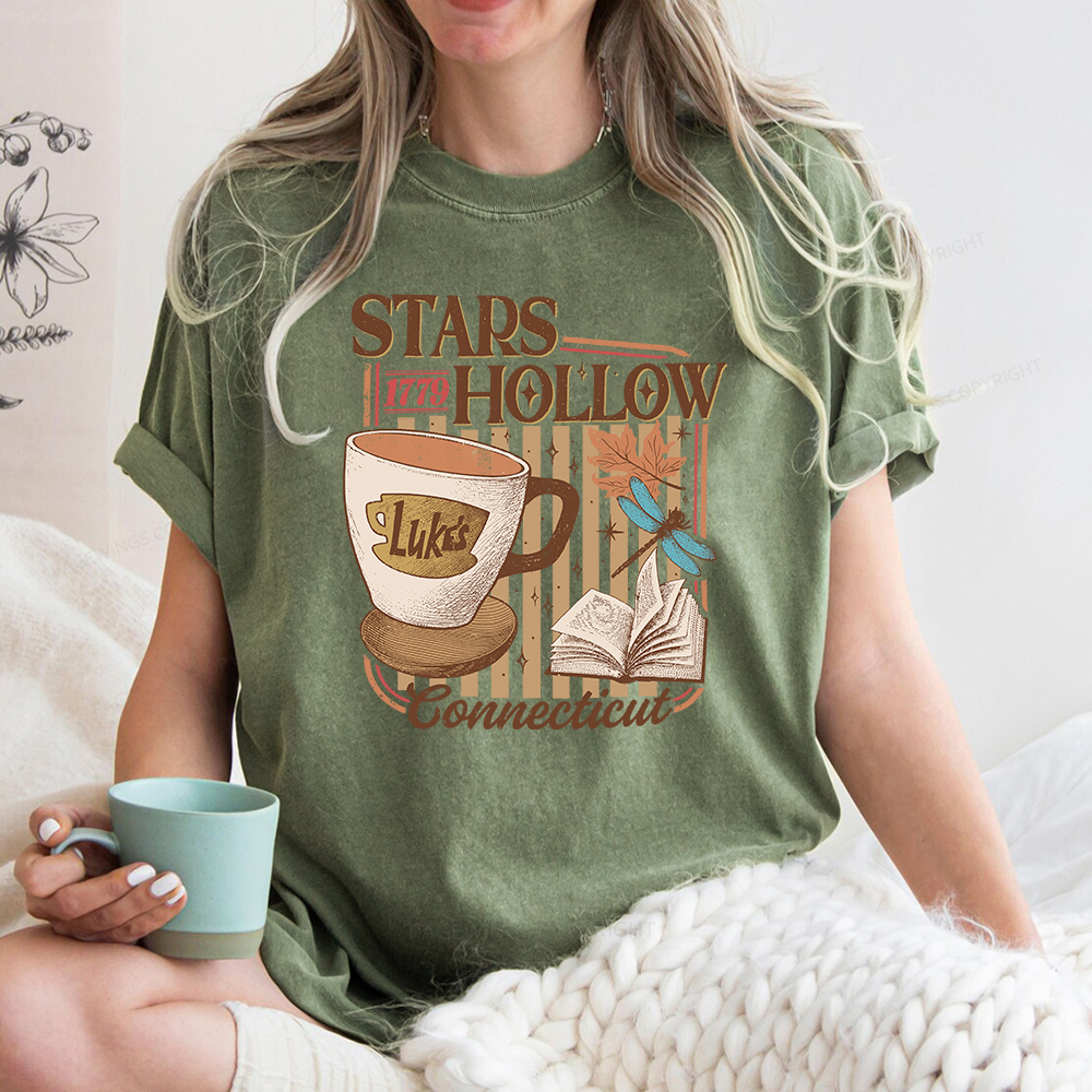 Pagewings Stars Hollow Unisex Washed T-shirt