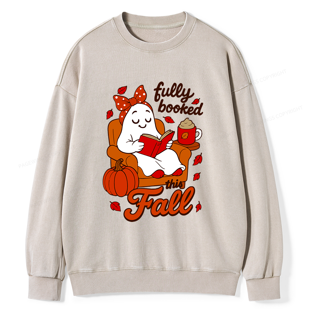 Pagewings All Booked For Fall Unisex Washed Sweatshirt