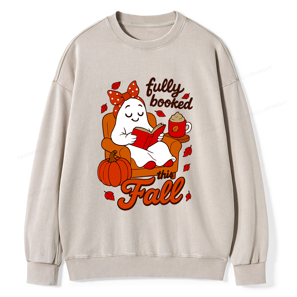 Pagewings All Booked For Fall Unisex Washed Sweatshirt