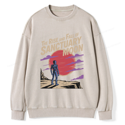 Pagewings The Rise And Fall Of Sanctuary Moon Unisex Washed Sweatshirt