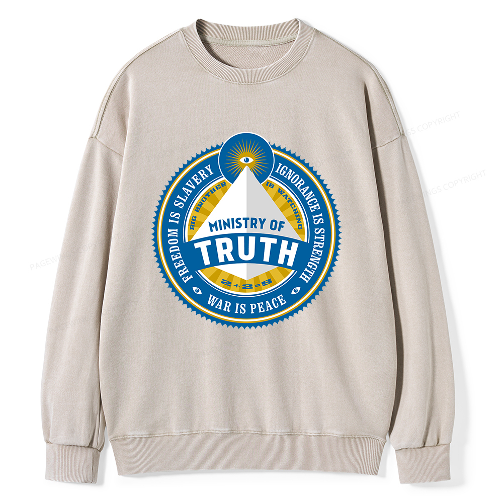 Pagewings Ministry of Truth Unisex Washed Sweatshirt
