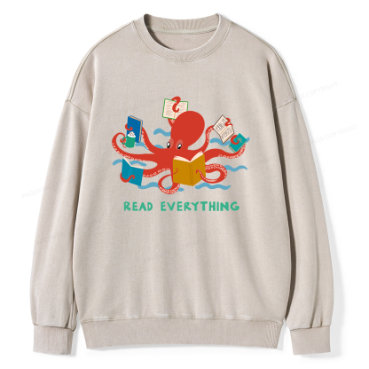 Pagewings Read Everything Unisex Washed Sweatshirt
