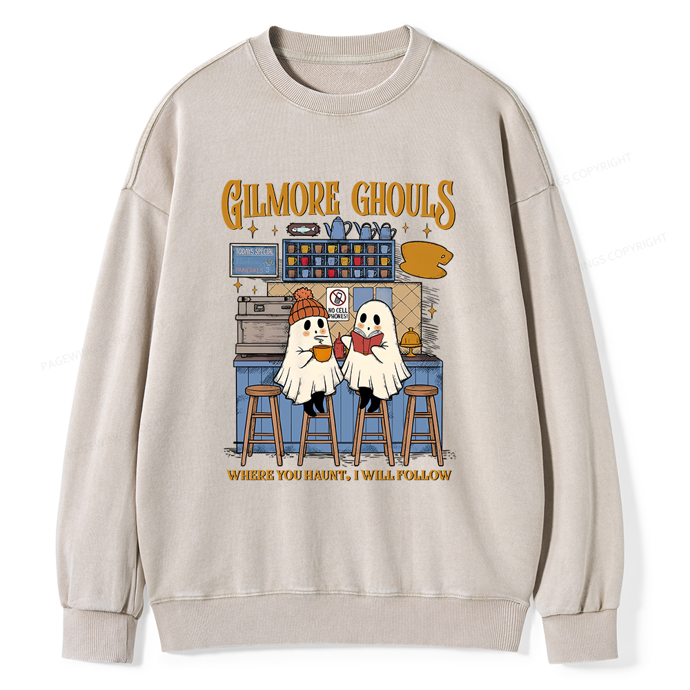 Pagewings Gilmore Ghouls Unisex Washed Sweatshirt