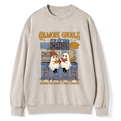 Pagewings Gilmore Ghouls Unisex Washed Sweatshirt