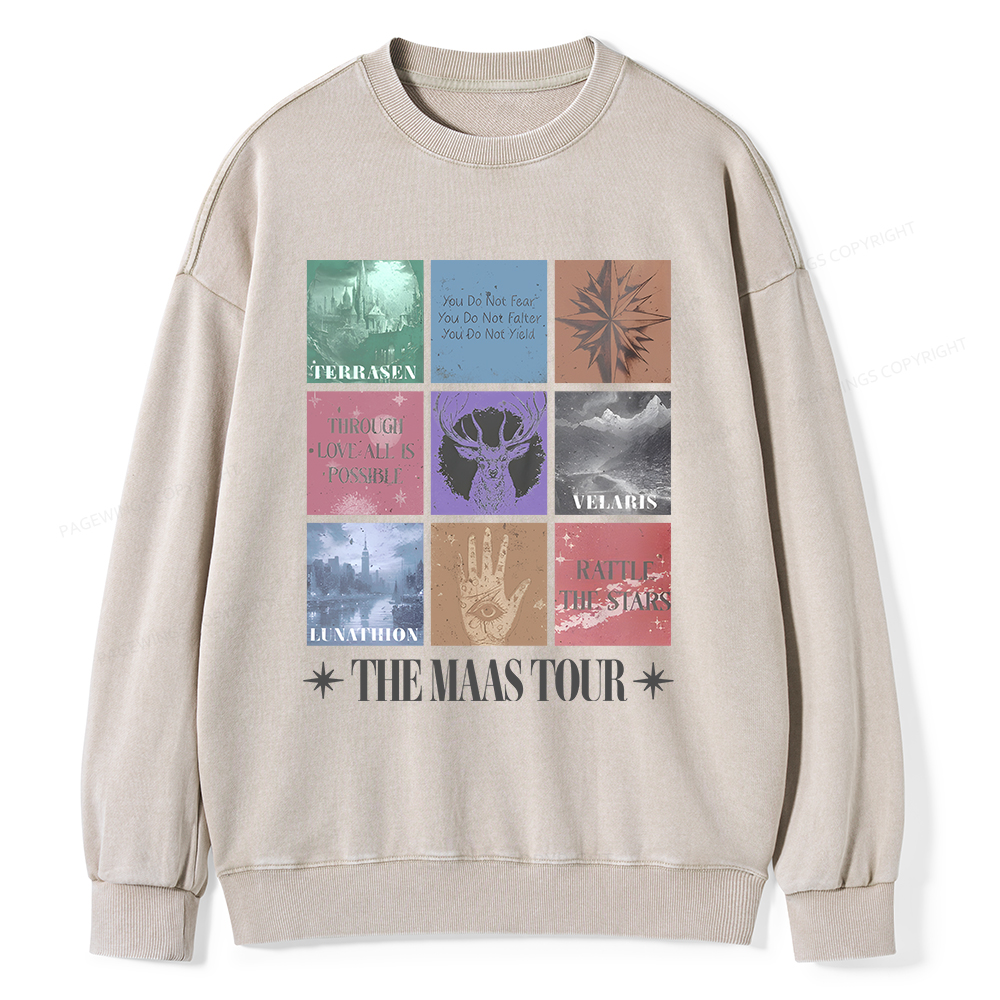Pagewings The Maas Tour  Unisex Washed Sweatshirt