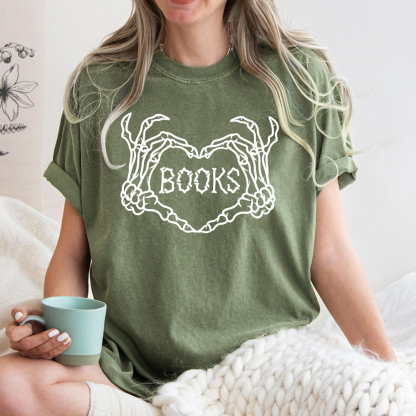 Pagewings Spooky Books Unisex Washed T-shirt
