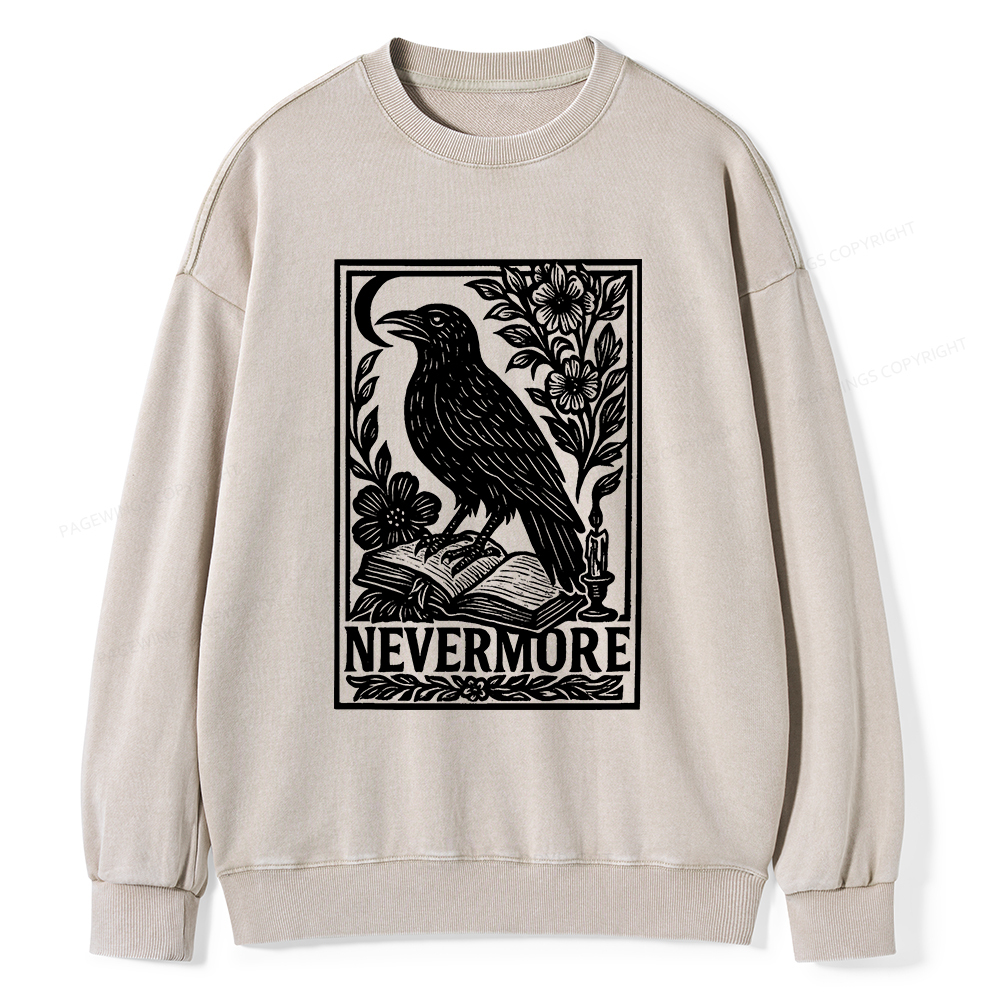 Pagewings Nevermore Unisex Washed Sweatshirt