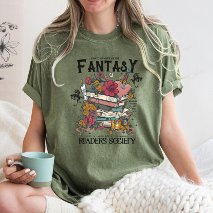 Pagewings Fantasy Readers Society Unisex Washed T-shirt