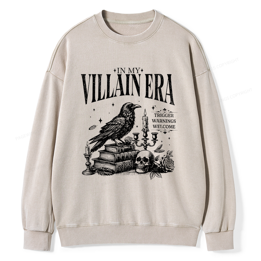 Pagewings Villain Erad Unisex Washed Sweatshirt