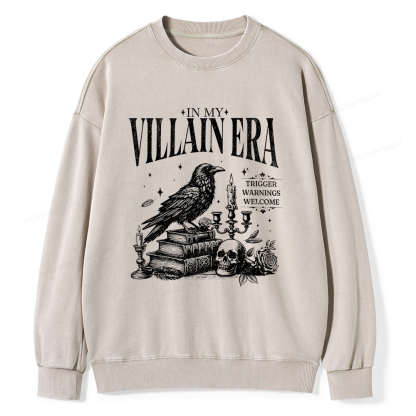 Pagewings Villain Erad Unisex Washed Sweatshirt