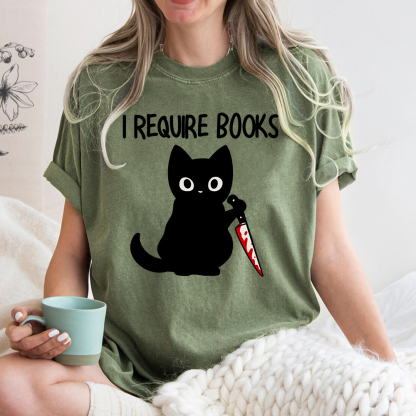 Pagewings I Require Books Unisex Washed T-shirt