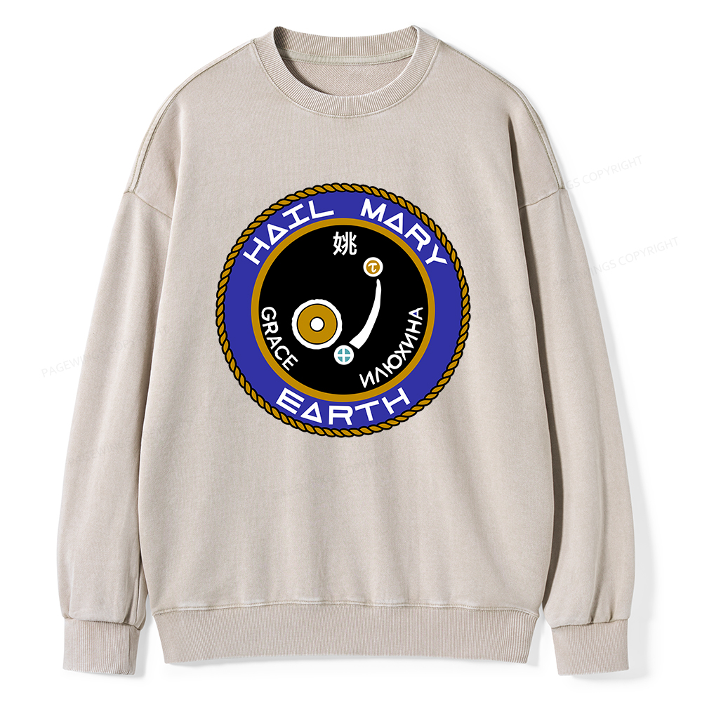 Pagewings Mission Patch Unisex Washed Sweatshirt