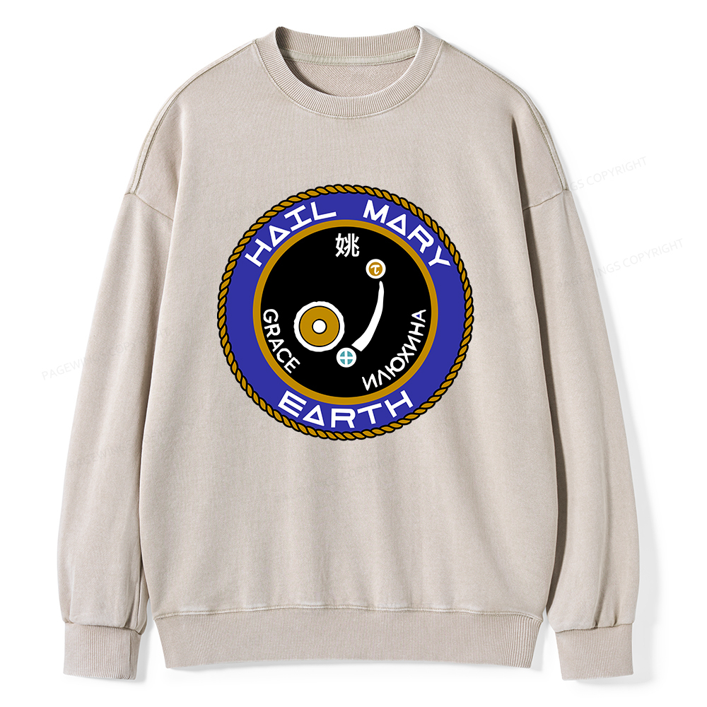Pagewings Mission Patch Unisex Washed Sweatshirt