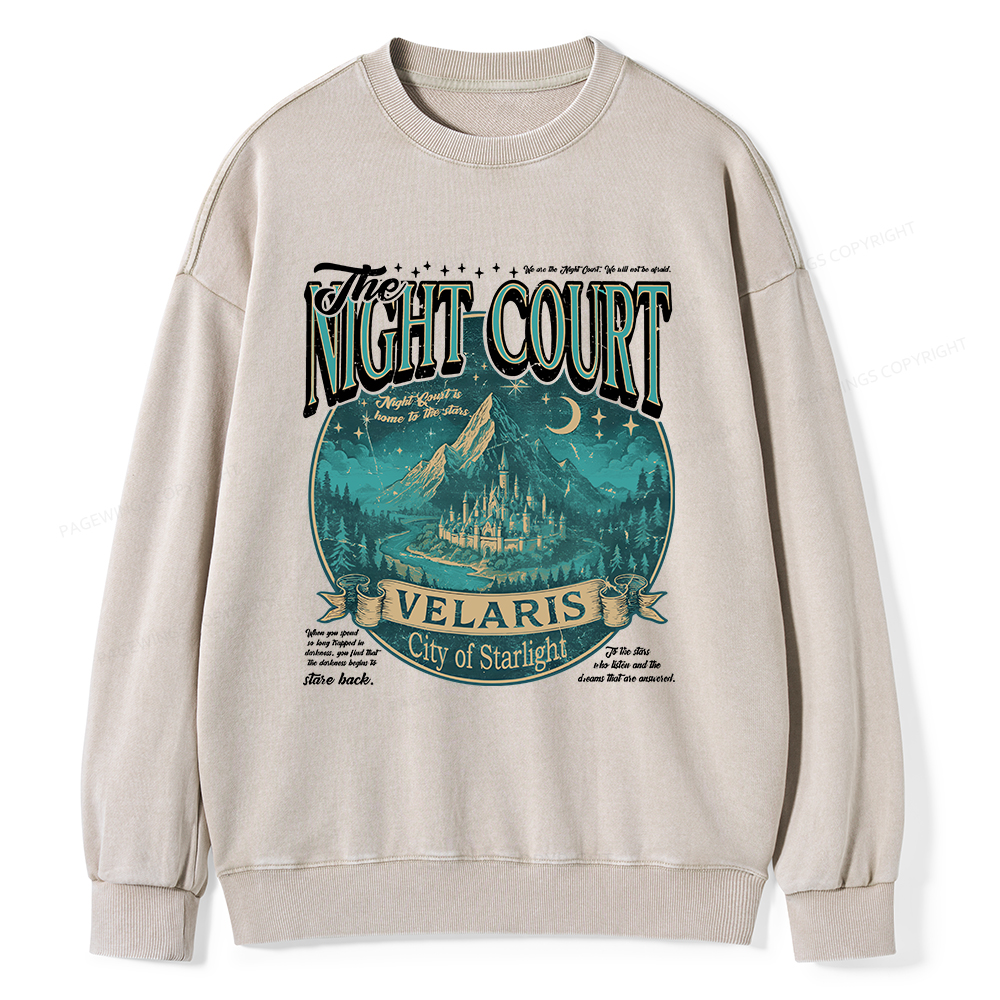 Pagewings The Night Court Unisex Washed Sweatshirt