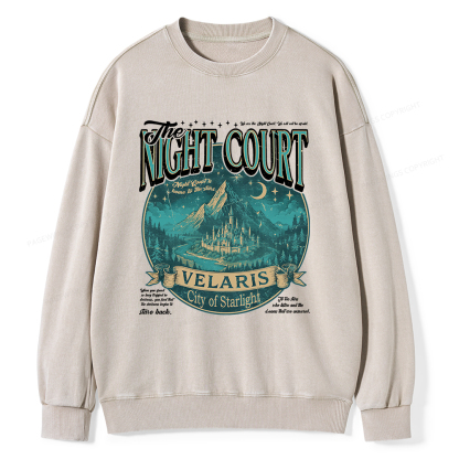 Pagewings The Night Court Unisex Washed Sweatshirt