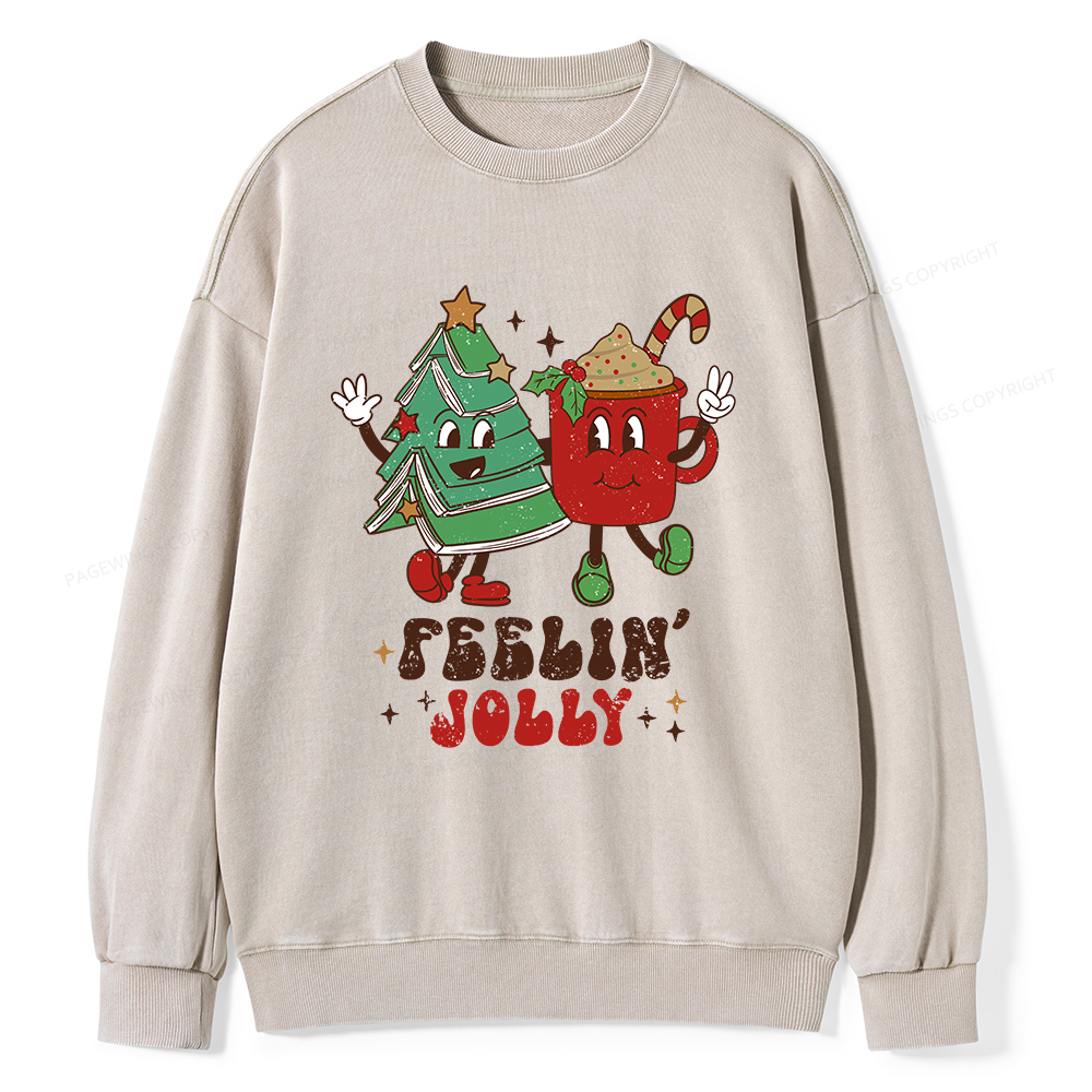 Pagewings Feeling Jolly Unisex Washed Sweatshirt