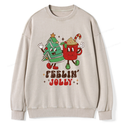 Pagewings Feeling Jolly Unisex Washed Sweatshirt