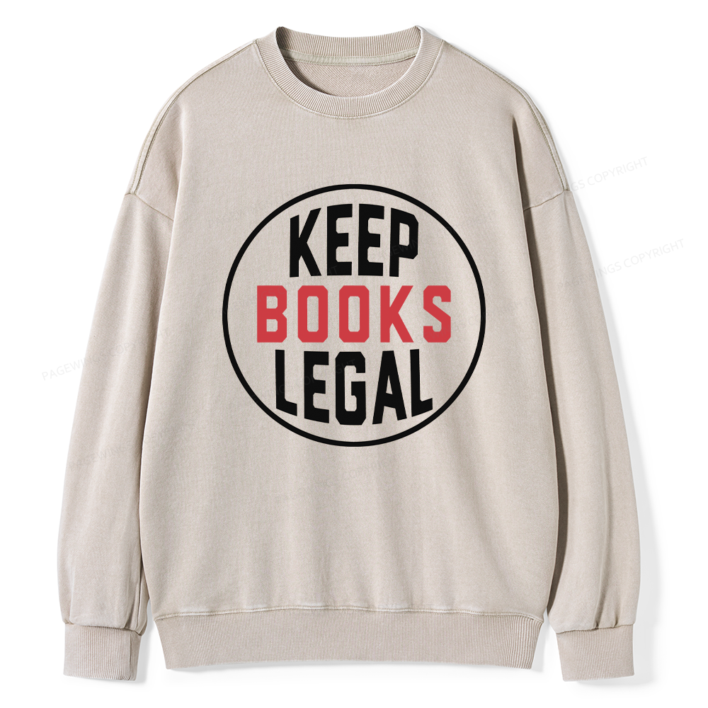 Pagewings Keep Books Legal Unisex Washed Sweatshirt