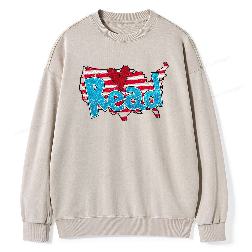 Pagewings Reading Day Shirt Unisex Washed Sweatshirt