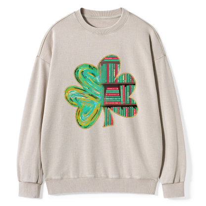 Pagewings Cloverleaf Creative Bookshelf Unisex Washed Sweatshirt