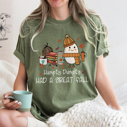 Pagewings Humpty Dumpty Had A Great Fall Unisex Washed T-shirt