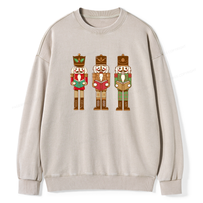 Pagewings Christmas Nutcracker Reading Books Unisex Washed Sweatshirt