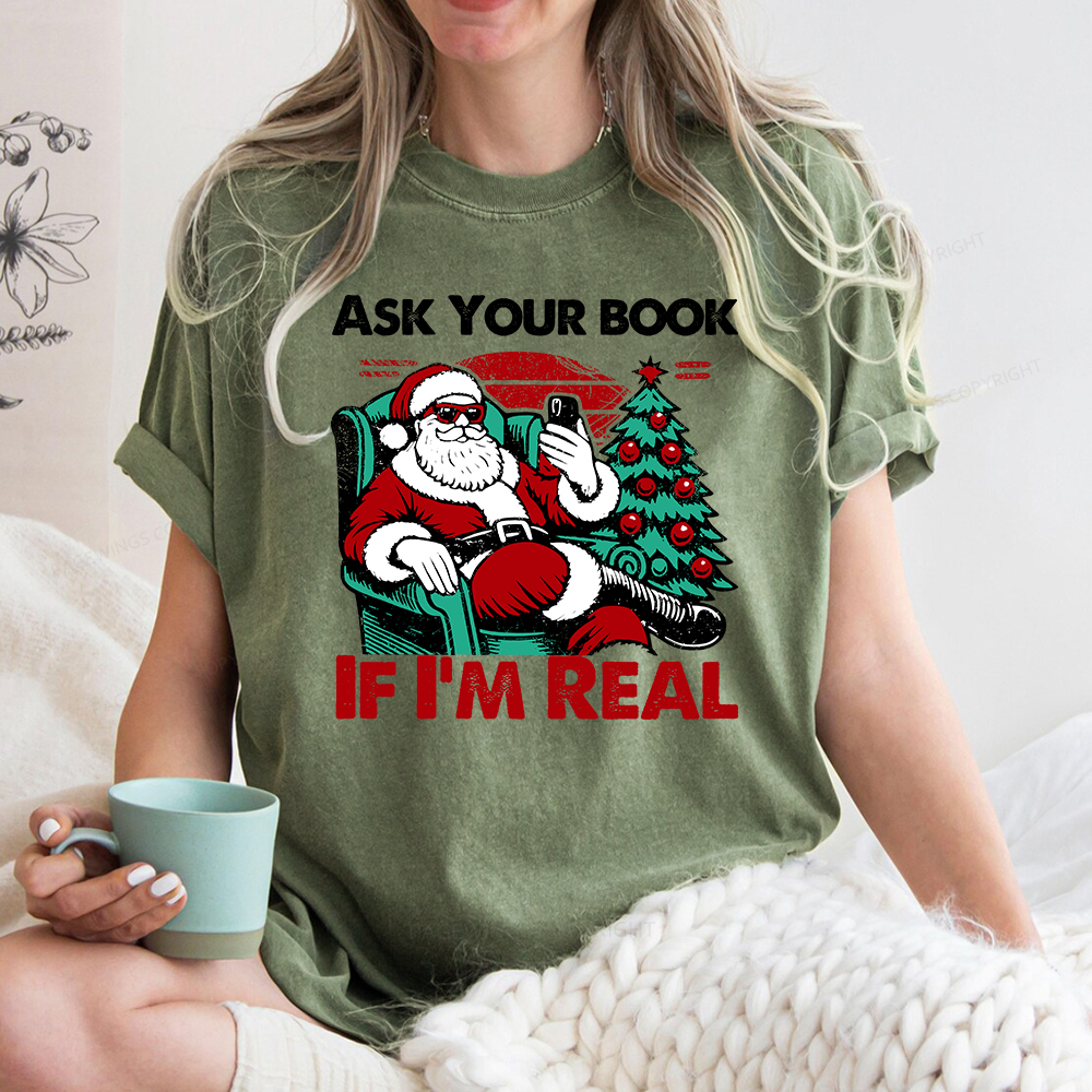 Pagewings Ask Your Book If I’m Real Unisex Washed T-shirt