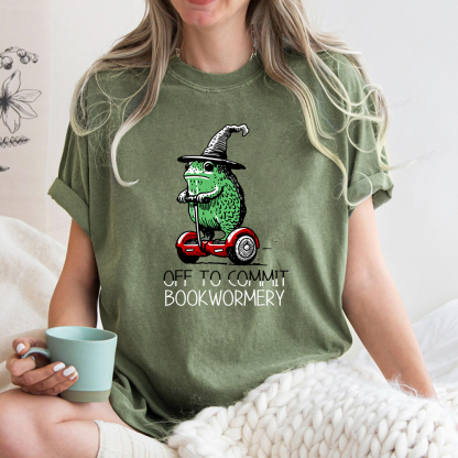 Pagewings Off To Commit Bookwormery Unisex Washed T-shirt