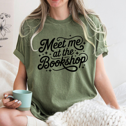 Pagewings Meet Me At The Bookshop Unisex Washed T-shirt