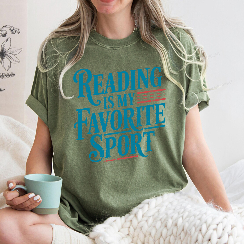 Pagewings Reading is My Favorite Sport Unisex Washed T-shirt