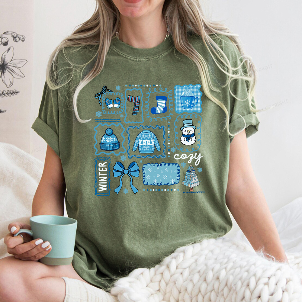 Pagewings Cozy Winter Unisex Washed T-shirt