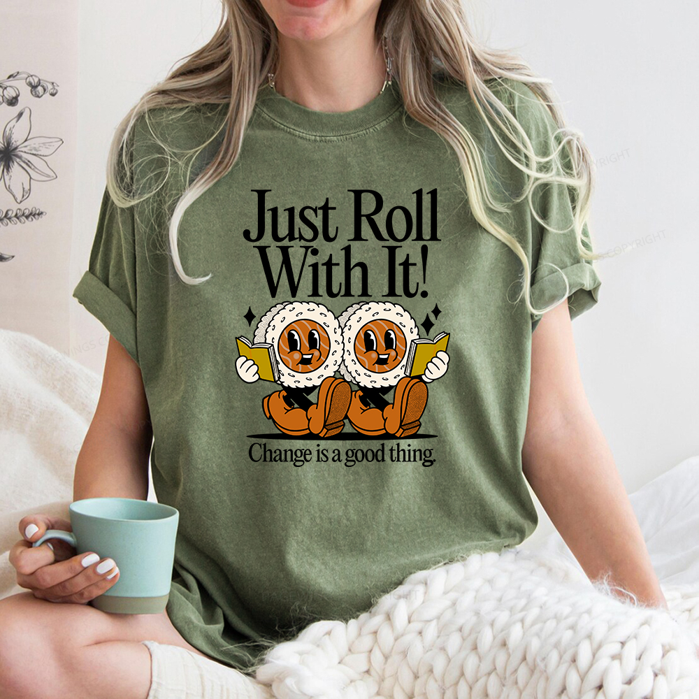 Pagewings Just Roll Into a Book Unisex Washed T-shirt