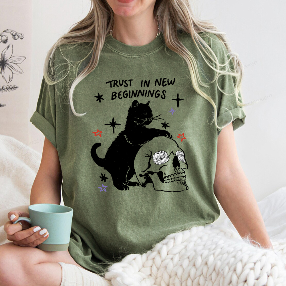 Pagewings Trust In New Beginnings Unisex Washed T-shirt