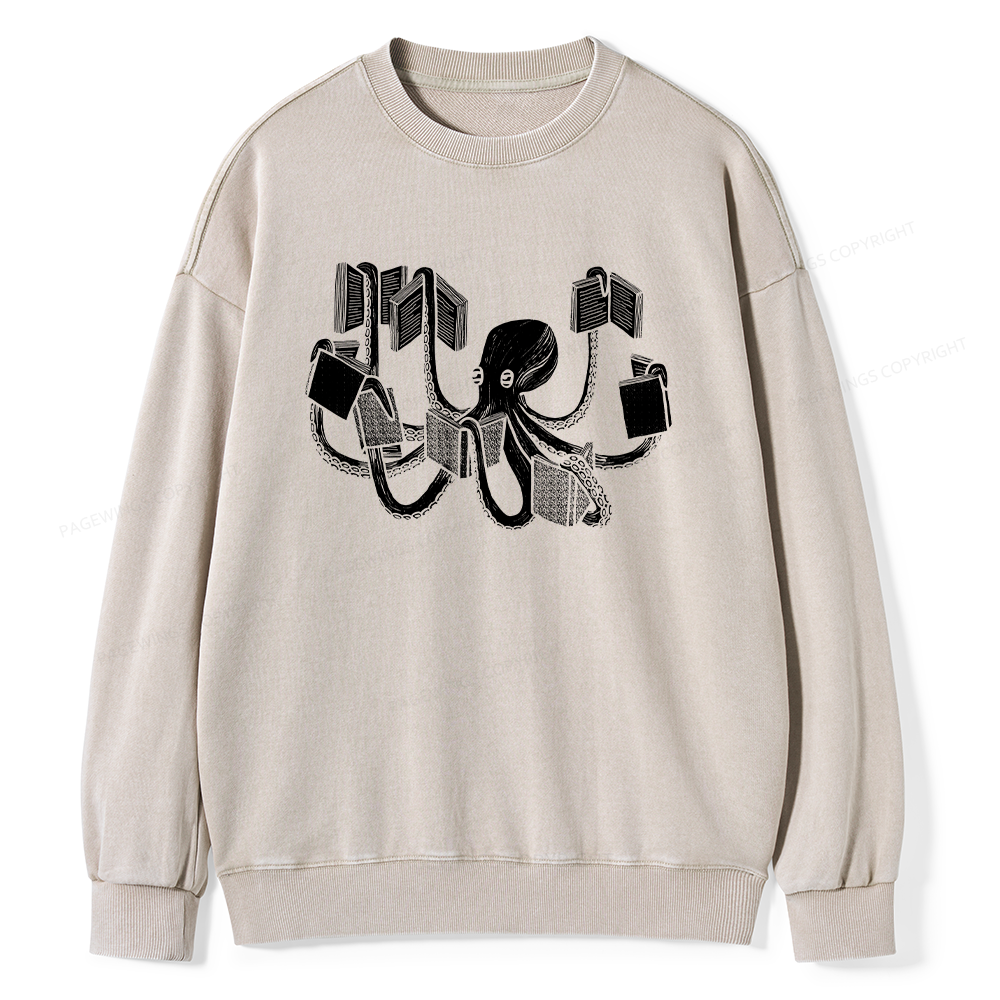 Pagewings Armed With Knowledge Unisex Washed Sweatshirt