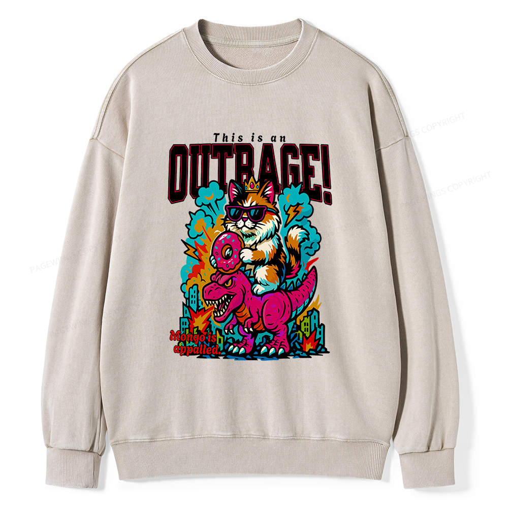Pagewings This Is An Outrage Unisex Washed Sweatshirt