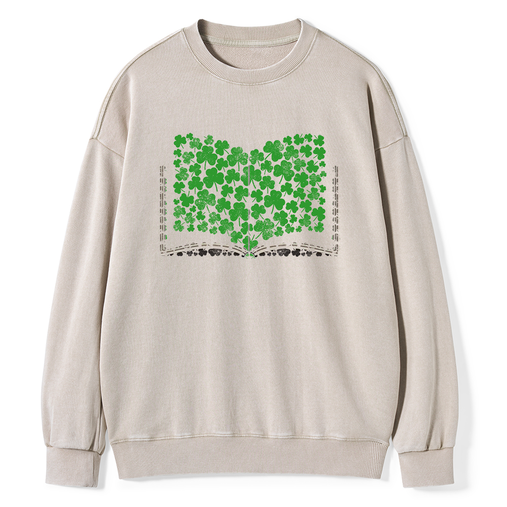 Pagewings Clover Creative Books Unisex Washed Sweatshirt
