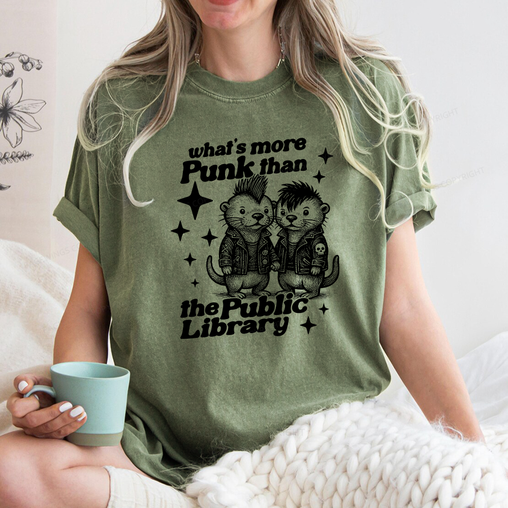 Pagewings What’s More Punk Than The Public Library Unisex Washed T-shirt